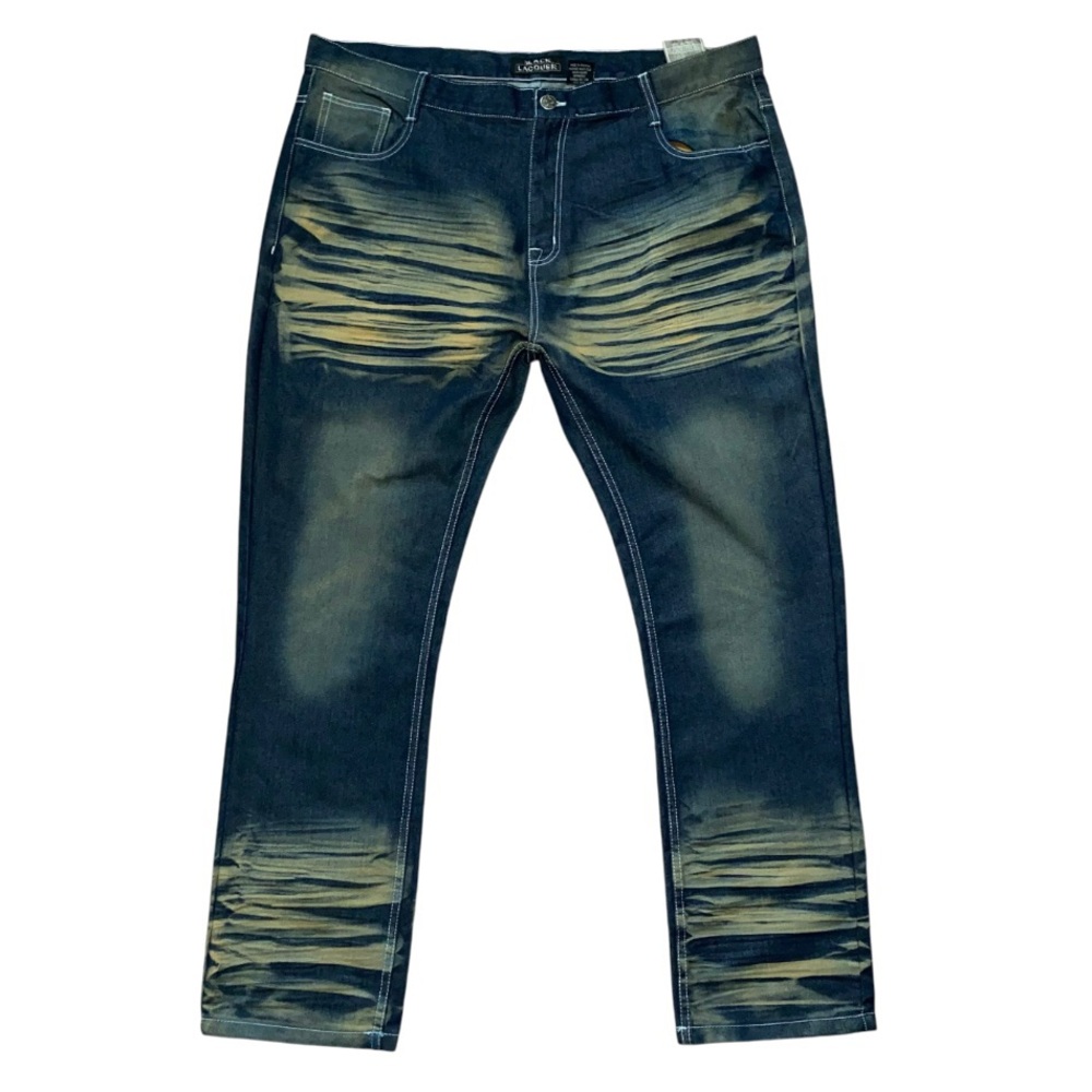 NEW Black Lacquer Jeans 44×32 Denim Straight Leg (N)